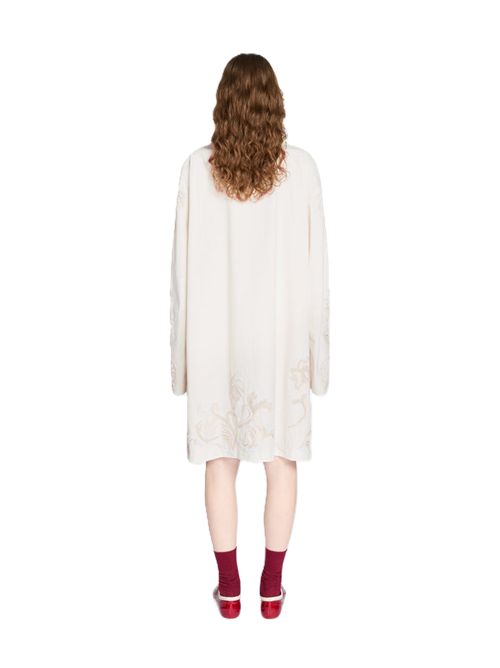 Dries Van Noten ronderoemb339 Cappotto a trapezio ricamato DRIES VAN NOTEN | 261-010284-33998 OFF WHITE